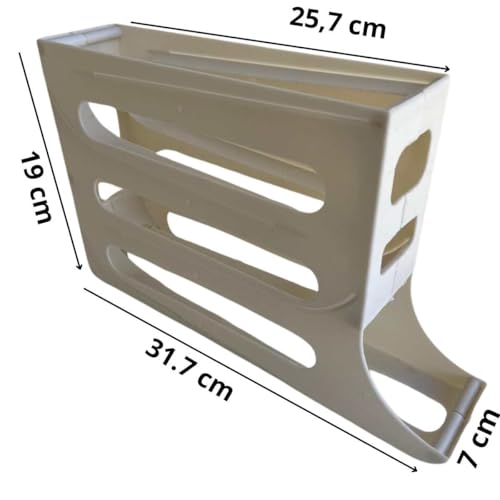 Porta Ovos para Geladeira com Dispenser de Rolagem, Organizador de 4 Camadas, Capacidade para 24 Ovo