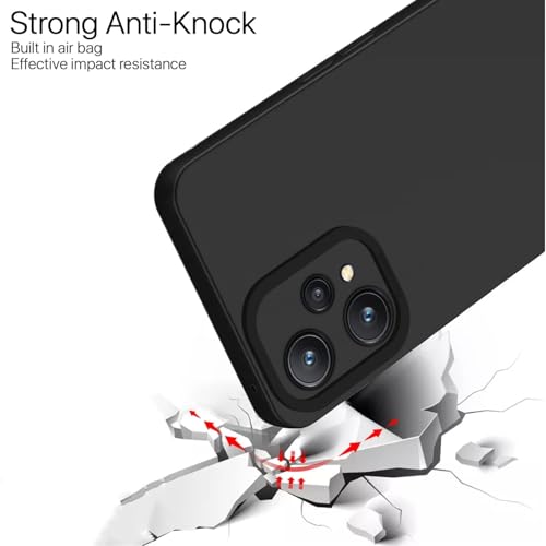 Image of Outlouders Back Cover for Realme 9 Pro 5G | Camera Protection | Durable Soft Matte Silicone Bumper Case (Black)
