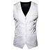 Produktbild Legogo Herren Floral Gedruckt Anzug Weste Kleid Weste Für Männer Smoking Weste(weiß,L)