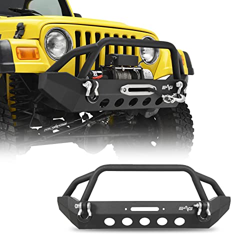 EAG Front Bumper with Winch Plate Fits for 87-06 Wrangler TJ YJ