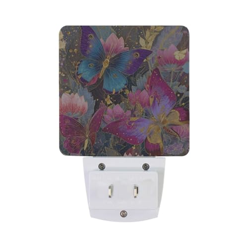 Lámpara nocturna con sensor y diseño floral, 2 unidades miniatura 6