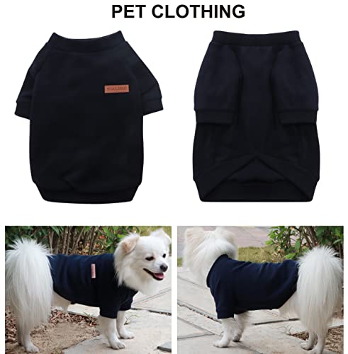 HuaLiSiJi Hundepullover Fleece Kleine Hunde Hoodie Chihuahua Kleidung Hundepullover Chihuahua Hunde Sweatshirt, Warm und Leicht, mit Einer Weichen Textur, Leicht zu Tragen (M, Schwarz)