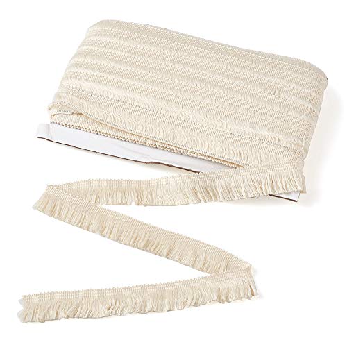 Cheriswelry Cinta de encaje de poliéster con flecos de 22 yardas para costura, decoración del hogar, manualidades, lino