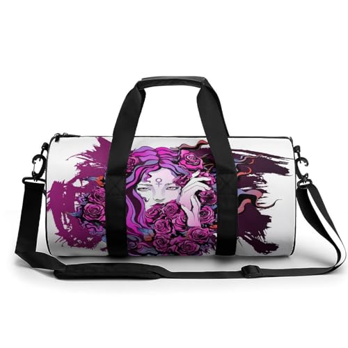 Sac de sport de gym fleurs femme : grand sac de voyage et camping duffel