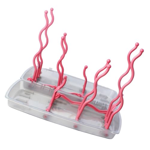ASAKKURA Casier à Biberon Multifonctionnel en PP Rose Design Créatif et Finition, Pratique Rangement des Biberons et Accessoires Bébé