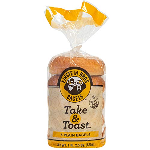 Einstein Bros. Bagels, Take & Toast, Plain, 5 Count, 18.5 Ounce (Frozen)