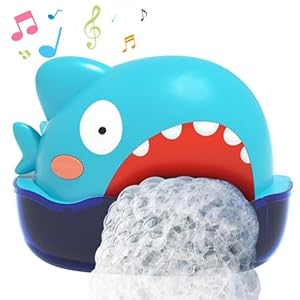 Lehoo Castle Baby Shark Bath Toy, Bath Bubble Machine Automatic Baby Bath Toys for Toddlers, Bubble Maker 1000+ Bubble Per Minute with Music (250ml)