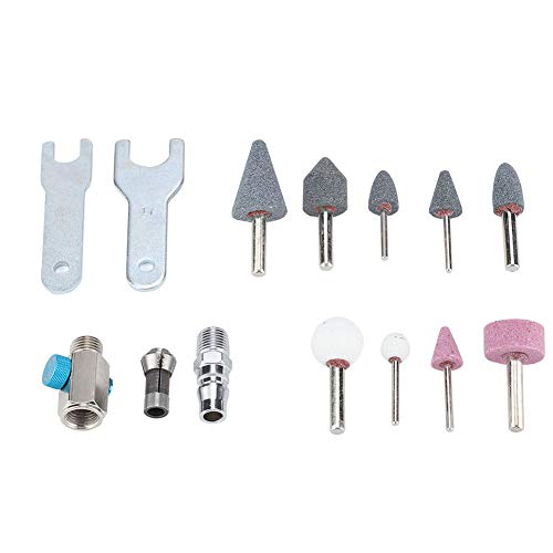 Herramienta de amoladora neumática Jeffergarden de madera con kit de 16 piezas 6