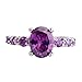 Emsione 925 Sterling Silver Plated Created Purple Amethyst Womens Ring
