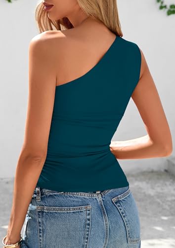 Image of PRETTYGARDEN One Shoulder Summer Tops for Women
