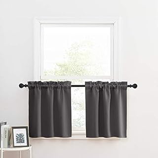 NICETOWN Short Curtains Blackout Window Tiers for Kitchen - Thermal Insulated Home Decor