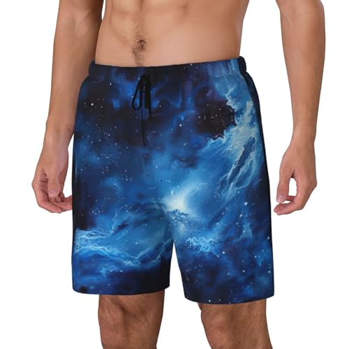 Blue Galaxy Print Men Stylish Functionality Swim Trunks Breathable Beach Shorts Surfing Gym Fishing2