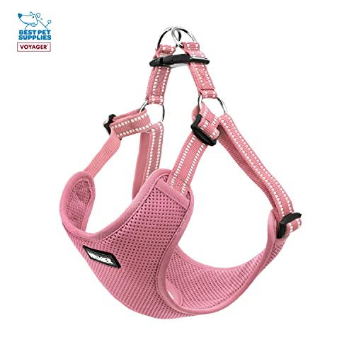 Best Pet Supplies Voyager Adjustable Dog Harness Leash Set With Reflective Stripes For Walking Heavy-Duty Full Body No Pull Vest With Leash D-Ring, Breathable All-Weather - Harness (Pink), S #TOP3