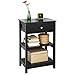 Produktbild SoBuy® FBT46-SCH Beistelltisch Nachttisch Couchtisch in schwarz mit Einer Schublade und 2 Ablagen BHT ca: 45x68x30cm