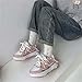 Women's Trendy Outdoor Fashion Sneakers Shoes Lace-up Flat Platform Skateboard Shoes Comfortable Round Toe Casual Shoes(Pink,8.5)