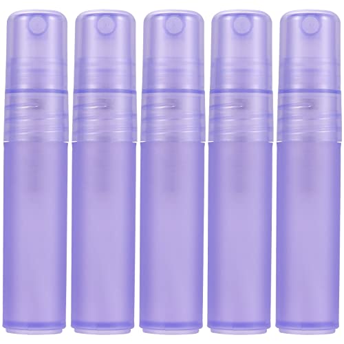 LUTER 5 Piezas Atomizadores de Perfume, 5ml Recargables Mate Botellas de Spray Plástico para Viajes Niebla Fina Botellas de Pulverizador Vacías para Cabello Rostro Maquillaje Plantas (Púrpura)