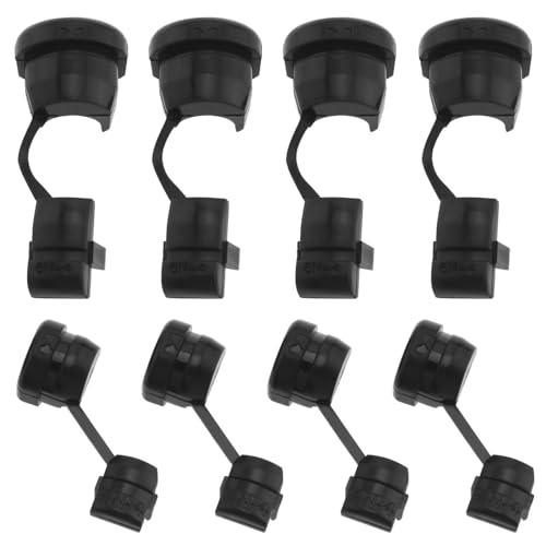 LT Easiyl 8Pcs Black Round Strain Relief Bushing Electric Cable Protection Cord Buckle (4pcs 6N-4 and 4pcs 4N-4) Strain Relief Bush Grommet