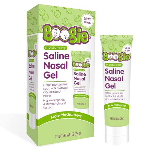 Boogie Saline Nasal Gel, Made with Aloe and Isotonic Saline, Soothes and Hydrates Dry or Irritated Noses, Unscented, Pack of 1