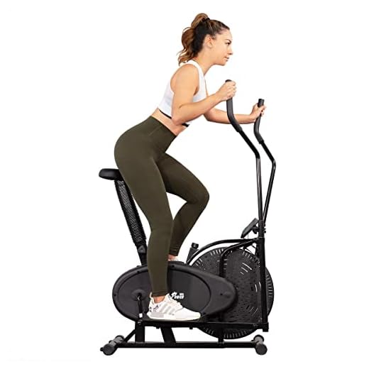 XtremepowerUS Exercise Bike Stationary Fan Elliptical Workout Machine Black