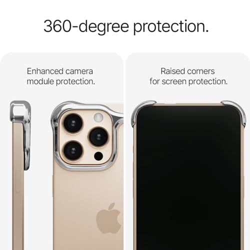 Image of Arc Pulse Compatible with iPhone 16 Pro Max Phone Case (2024), Minimalist Protective Shock Absorption Aerospace Grade Aluminum Shells + Elastomer Inlays Easy Fit 6.9 inch (Aluminum Polished Silver)