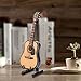 CYSFETENA Wooden Miniature Guitar with Stand and Case ,Mini Guitar Collectible Figurines Dollhouse Miniatures, Lovely Musical Instrument Display Model (3.9