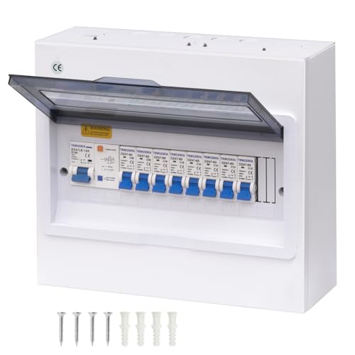 TRWUDRFA Boîte de Distribution Etanche en Saillie - Boîtier de Fusibles Apparent - Tôles D'acier Laminées à Froid Boîtier Electrique pour la Maison,...