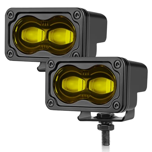 Auto Power Plus SAE Fog Lights Yellow 3 Inch LED Pod Light Bar Street Legal DOT...