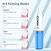 Water Dental Flosser Cordless for Teeth: Portable Oral Irrigator Rechargeable Collapsible Travel Teeth Cleaner with Case, 4 Modes with DIY, 5 Jet Tips, IPX7 Waterproof for Teeth Cleaning