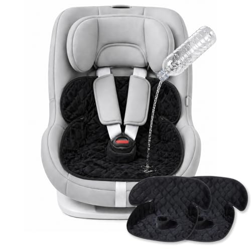 Zoiapai 2 Pack Waterproof Piddle Pads Potty Training Car Seat Protector & Reusable Liner Non-Slip Leak-Proof Cover for Car Seats Strollers High Chairs Machine Washable (Black)