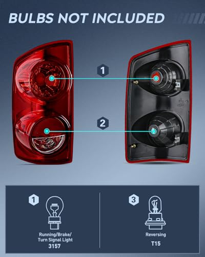 Image of Nilight Taillight Assembly Compatible with 2007 2008 Dodge Ram 1500