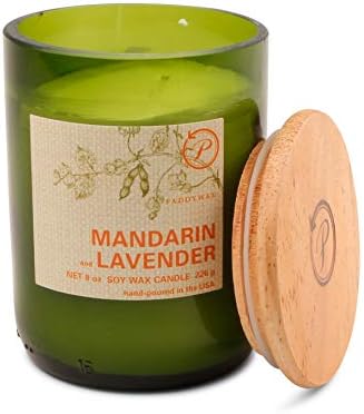 Paddywax Candles Eco Green Collection Scented Candle, 8-Ounce, Mandarin & Lavender