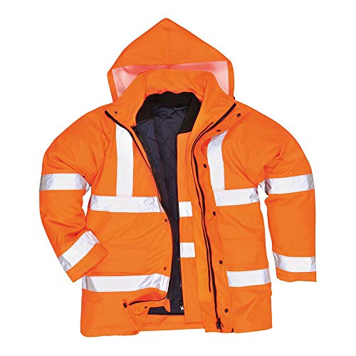 Portwest Hi-Vis 4 in 1 Waterproof Jacket for Men - Yellow