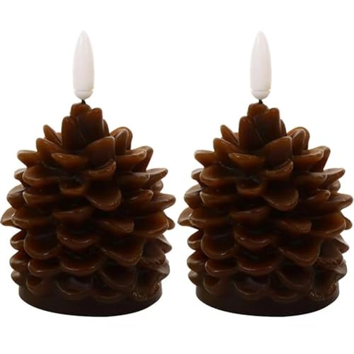Velas LED de Piña Navideñas de Alta Calidad con Llama Artificial 2