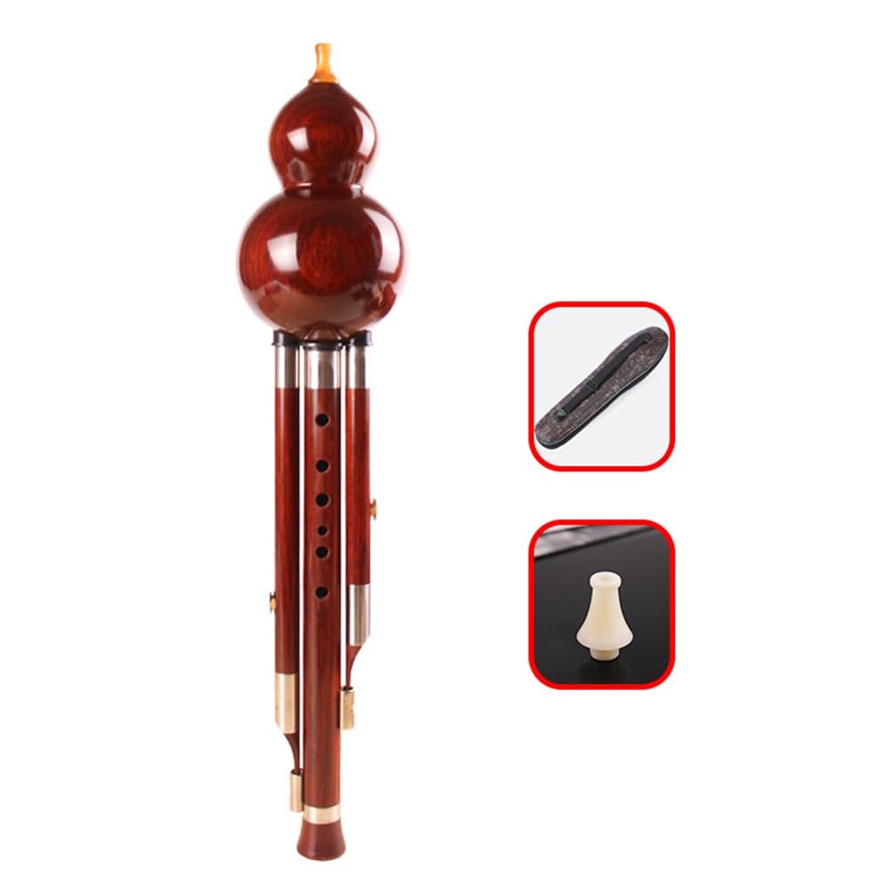 Flauto cucurbita Strumento tradizionale cinese Flauto di bambù Hulusi Zucca tritonale Flauta Strumenti musicali a fiato etnici per principianti Amatori musicali (Size : B flat)