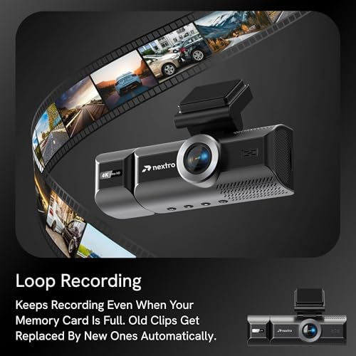 Image of Nextro X900 TriVision Dashcam, 4K Front + 1K Rear + 1K Cabin Triple Channel, Sony STARVIS, ADAS, GPS, 180 Cabin Fisheye, 6G+IR Lens, Wi-Fi App, Night Vision, WDR, G-Sensor, Voice Recording