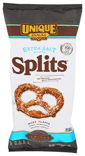 Unique Snacks - Extra Salt Splits Pretzels, Original 99 Ounce (Pack of 9)