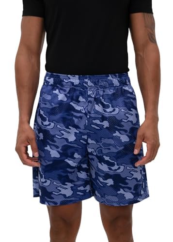 Short de basket-ball pour homme Ethika Bleu Crush Camo en maille respirante