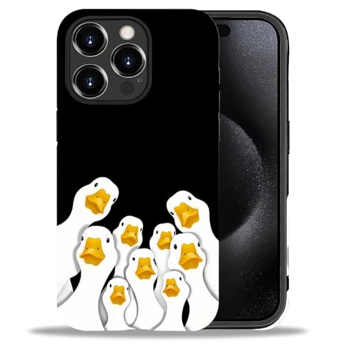 yicomon Compatible with iPhone 15 Pro Max Case, Funny Duck Pattern Print Matte Phone Case Durable Fashion Funny Liquid Silicone Case Soft Anti-Scratch Shockproof Protective Cover