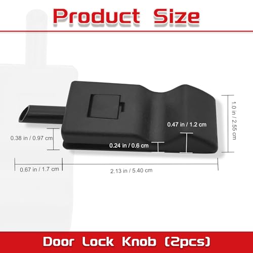 Dunviku 2 PCS Door Lock Knob Front or Rear Buckle Window Locker Car Interior Door Lock Cover, Replaces 15844616 Compatible with GMC Sierra Yukon, Escalade, Avalanche Silverado Suburban - Thumbnail 3