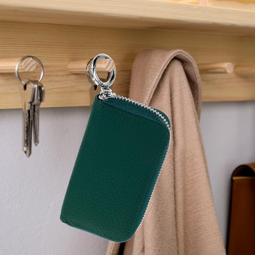 Estuche de coche para llaves de cuero verde ideal para el uso diario urbano 6