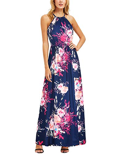 Image of KILIG Women's Summer Floral Beach Flowy Split Maxi Long Dresses