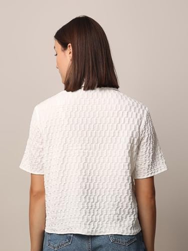 Image of Zilcon Women's Half Sleeve Button Down Women Shirts | Western Tops for Women Stylish | White Shirt for Woman