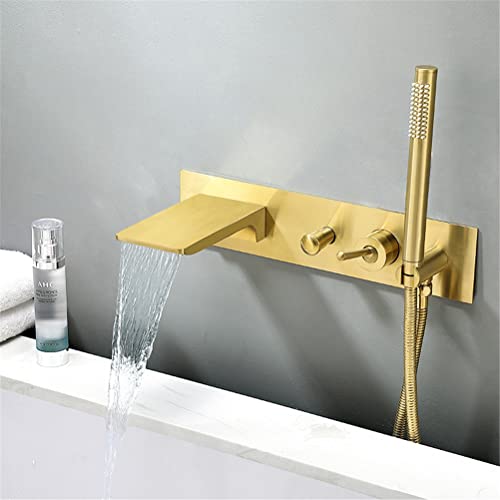Robinet de baignoire cascade mural au design brossé élégant