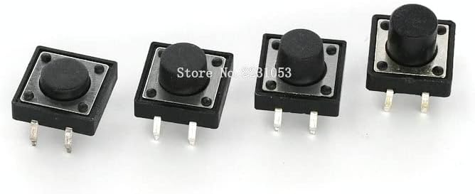 20PCS DIP Tactile Switch 4Pin Push Button Self Reset | 20PCS 12x12mm 4-Pin Tactile Push Button Switches, Self-Reset, Heights: 5/7/8/9mm(12x12x7)