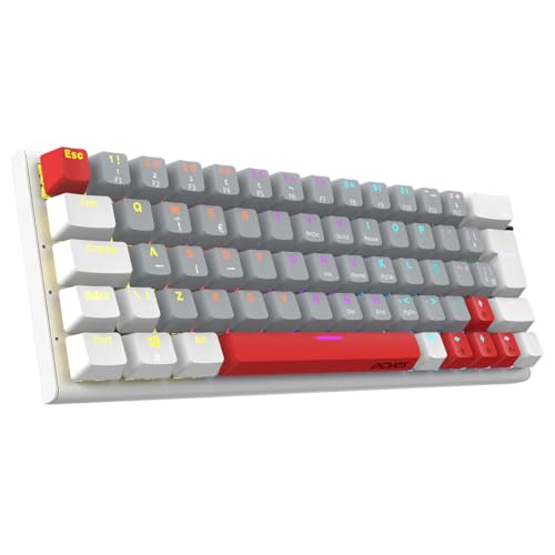 TECLADO MECÂNICO GAMER PCYES KUROMORI 60% WHITE GHOST - SWITCH RED - LED RAINBOW - PTKMWG60RD