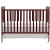 4 in 1 Convertible Baby Crib, Wooden Nursery Cribs Converts into Toddler Bed and Daybed, 3 Adjustable Base, Non-Toxic Finishes, Removable Wheels (Cherry)