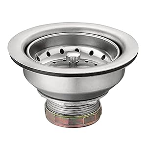 Moen Kitchen Sink Stainless Steel Basket Strainer with Drain Assembly, 3-1/2 Inch Sink Drain Stopper Plug, 22036 Moen Kitchen Sink Stainless Steel Basket Strainer with Drain Assembly 3 12 Inch Sink Drain Stopper Plug 22036