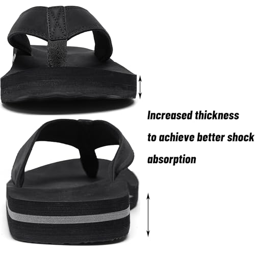Men's Wide Flip Flop with Orthotic Arch Support Athletic Slide Thong Sandals for Men Soft Cushion Footbed4