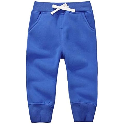 EUFANCE Unisex Kids Elastic Waist Cotton Warm Trousers Baby Pants Bottoms 1-5Years Blue Size 3Years Cover