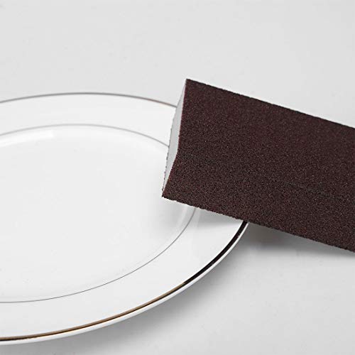 Image of uxcell 8pcs Scouring Pads Non-Scratch Scouring Sponge Scrub Pads 4 inch x 2.8 inch For Scouring Kitchens, Dishwashing, Brown